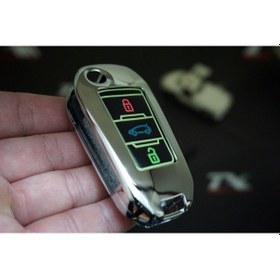 Resim Citroen Uyumlu C3 C4 C Elysee Metal Deri Fosforlu Anahtarlık New Style 