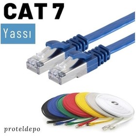 Resim Irenis CAT7 Kablo Yassı FTP Ethernet Network LAN Ağ Kablosu, 2 M-Yeşil 