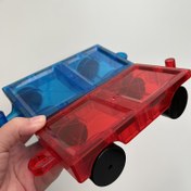 Resim Araba manyetiklerle birlikte manyetik yapı taşı oyuncak - Erkekler ve kızlar için STEM eğitici yapı taşları, yaratıcı hayal gücü oyunu, ince motor becerilerini geliştirir, mükemmel bir Noel Şükran Günü Cadılar Bayramı hediyesi, manyetik oyuncak, sağlam yapı 