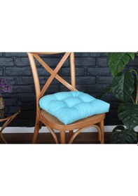Resim Altınpamuk Altınpamuk Lüx Pofidik Turkuaz Sandalye Minderi Özel Lüx Dikişli 