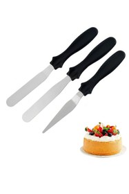 Resim Chavin Çelik Silver Pasta Krema Sıva Kek Spatula Seti Sunum mt233 