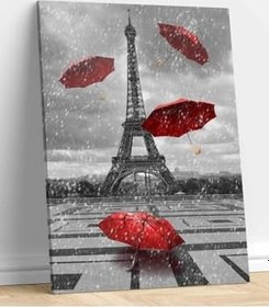 Resim StellaStore Eyfel Ve Şemsiyeler Tablosu, 60 x 120 