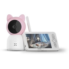Resim Xenon Smart 3MP 5" LCD Monitör Mobil Kontrol Ninni Çalan Hareket Algılama Gece Görüş Bebek Kamerası Pembe 