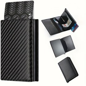 Resim 1 adet Erkek Cüzdanı, Taşıması Kolay, Küçük Ama Büyük, Minimalist Tasarım Kart Tutucu, Erkekler İçin İdeal Hediye, Minimalist Cüzdan 