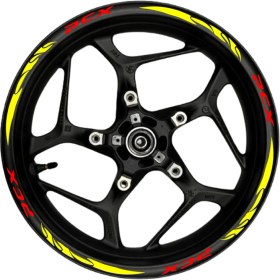 Resim Pcx Kırmızı Yazılı Sarı Pençe Şeritli 