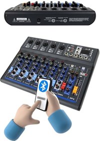 Resim yenibagshop MDX-07FXU 7 Kanal Ses Mikseri Deck Mikser (Kayıt USB Efekt) 