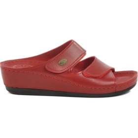 Resim Aspor Kırmızı Anatomik Kadın Dolgu Topuk Terlik 