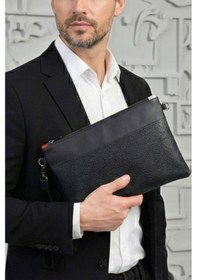 Resim Lederax Suni Deri Clutch Çanta Portföy Çanta Ld629 Siyah 
