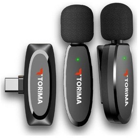 Resim Torima Wm-01 Type-c Uyumlu 360 Ses Algılama Özelikli Kablosuz Yaka Mikrofonu Siyah 