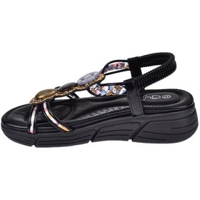 Resim Guja Taşlı Comfort 5cm Dolgu Taban Kadın Sandalet Gj-26y1542 Siyah 