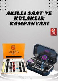 Resim NEZADE STORE Yeni Nesil Akıllı Saat ve Bluetooth Kulaklık Kampanyası Dijital Göstergeli Powerbankli 