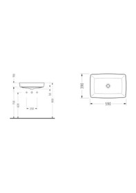 Resim Serel Rita 39 x 59 CM Tezgah Üstü Çanak Lavabo-Mat Siyah Rt47D x l050H 
