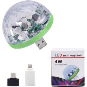 Resim Iphone Android Mini Sihirli Disko Topu 4W Led Usb Küre Magic Ball (339992130) 