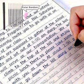 Resim 1 set Yeniden Kullanılabilir İngilizce İtalik 3D Oluklu Yazım Pratiği Defteri, El Yazısı Pratiği Kaligrafi İngilizce Defteri, El Yazısı Düzeltme Pratiği Defteri 