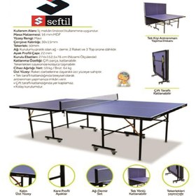 Resim Seftil 16mm M.Tenisi Masası İç Mekan(2 Raket+File) 