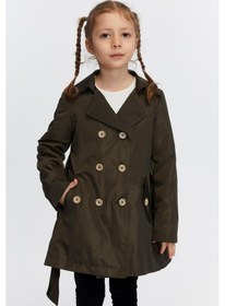Resim Benitto Kids Belden Bağlamalı Kız Çocuk Trençkot 51316 Haki 
