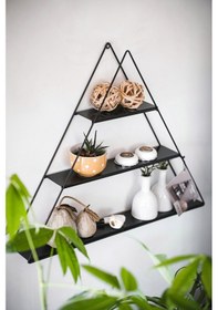 Resim DEKORATİF METAL RAF ÜÇGEN DUVAR RAFI KURULUM GEREKTİRMEYEN TEK PA 