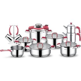 Resim Schafer 18 Parça Compakt Çelik Çeyiz Takımı Gülkurusu 