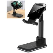 Resim Sunskyy T6 2 İn 1 Taşınabilir Katlanır Kablosuz Çift Şarj Cihazı Siyah 