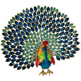 Resim Kristal Taş Süslemeli Metal Tavus Kuşu Mücevher Kutusu Şık Ve Z 