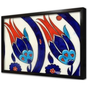 Resim Osmanlı Çini Görselleri Xl Çerçeveli Mdf Tablo 