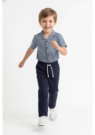 Resim Miababy Kabartma Çizgili Gömlek 2li Takım İndigo 