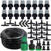 Resim 10-20M Otomatik Sulama Sistemi, Taşınabilir Sisleme Püskürtme Nozulları, 4/7mm Tee Bağlantılı Bahçe Hortumu Sprey Başlığı, Avrupa ve Amerika'da Evrensel, Plastik, Elektrik Gerektirmez, Veranda İçin 