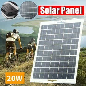 Resim 1 adet 20W Taşınabilir Güneş Paneli Şarj Cihazı, 5V USB Kararlı Güç Çıkışı, Seyahat ve Kamp için İdeal, Telefonlar, El Fenerleri ve Fanlar için Açık Hava Güneş Şarjı - Çıkarılamayan Fotovoltaik Pil Şarj Cihazı 