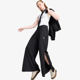 Resim Puma Wardrobe Essentials Low Rise Kadın Siyah Popper Eşofman Altı 