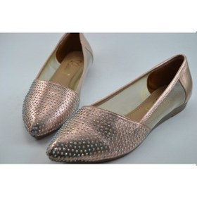 Resim Beety 3102 Bronz Tüllü Taşlı Kadın Babet Ayakkabı Bronz 