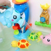 Resim Etkileşimli Fil Sulama Banyo Oyuncağı - Eğlenceli & Güvenli, Gençler İçin Eğitici Hediye, Dayanıklı ABS Malzeme, Mavi/Pembe 