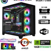 Resim Xaser SOVAX40 R7-5700X 32 GB 1 TB M.2 NVMe SSD 16 GB RTX5060Ti Free Dos Masaüstü Oyuncu Bilgisayarı 