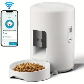 Resim 2L Otomatik WiFi Kedi Besleyici, Programlanabilir Kase ile Evcil Hayvan Yem Dağıtıcısı, Pil ve USB Güçlü, ≤36V Çalışma Voltajı, ABS Malzeme, Kediler ve Küçük Köpekler için Akıllı Wi-Fi Fonksiyonu, Evcil Hayvan Yem Kase | Modern Evcil Hayvan Dağıtıcısı | Dayanıklı Evcil Hayvan Kasesi, Kedi Foo, Pil Olmadan 
