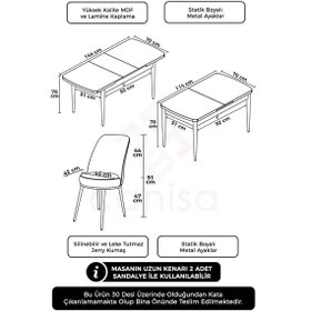 Resim Canisa Han Serisi, Barok Ahşap Desen 70x114, Açılabilir Mdf Yemek Odası Takımı, 6 Pembe Sandalye Masa Barok Sandalyeler Pembe 