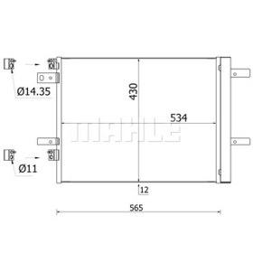 Resim KLIMA RADYATORU 3008 II-308 II-5008 II-508-EXPERT IVPARTNER-C4 PICASSO-JUMPY IV-BERLINGO DW10 525×436×16 