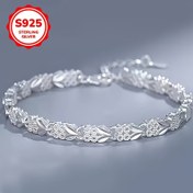 Resim 925 Ayar Gümüş Bohem Tarzı Bileklik - Vintage Tasarım, Detaylı Yaprak Desenli, Ayarlanabilir Toka, Günlük Kullanım ve Hediye İçin Mükemmel 