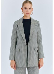 Resim Mixray 4580 Kadın Pitikare Blazer Ceket Gri 
