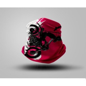 Resim Unisex Pembe Desenli Bandana Siyah 