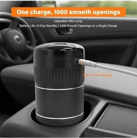 Resim Xuweiwei Siyah Car Ashtray With Infrared Sensor Otomatik Açılır Kapanır Kapak Usb Şarj Portu Sigara Tutucu Tüm Araçlar İçin 