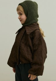 Resim Örme Çocuk Balaclava Bere Haki - Haki / 1-4 Yaş 