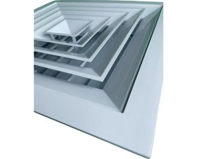 Resim Nef Teknik Qua Düz Kanatlı Kare Tavan Anemostat,alüminyum, RAL9016,YERLIÜRETIM 