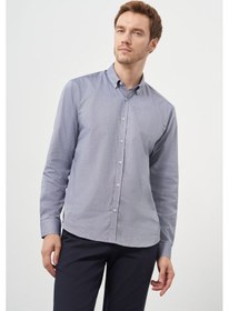 Resim Morven Erkek Gri Pamuk Trend Düğmeli Yaka Dynamic Fit Gömlek 25ms004007100 Gri Gri 