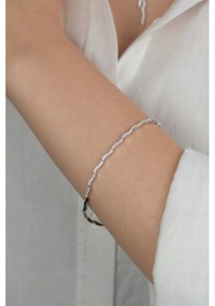 Resim 14 Ayar Beyaz Altın Dalagalı Düğün Seti 78 