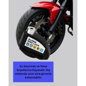 Resim Pileli Store Titreşim Sensörlü Alarm Disk Kilidi Motosiklet Scooter Bisiklet 