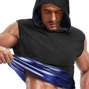Resim 2025 YENİLENDİRİLMİŞ Erkek Kapüşonlu Sweatshirt Yelek - Spor Salonu ve Egzersiz için Isı Tutma Kazak - Ayarlanabilir Askılı, Sauna ve Soğuk Hava için İdeal - Babalar veya Erkek Arkadaşlar için Hediye, Spor Giyim | Ayarlanabilir Askılı Yelek | Esnek Kumaş 
