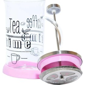 Resim Homekolik Cam Pembe Silikonlu French Press 600 ml Bitki Çayı Demleme 