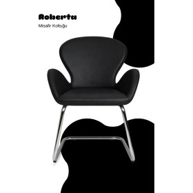 Resim Bürocci Roberta Misafir Koltuğu - Siyah Deri - 2069J0101 