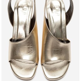 Resim Luvishoes Zyra Altın Cilt Kadın Dolgu Topuklu Ayakkabı 