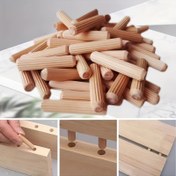 Resim 200 Adet Premium Ahşap İğneler, 6x30mm - Ahşap İşçiliği, Matkap Kılavuzları & Pozisyonerler için Cilalı Yuvarlak Oluklu Çubuklar, Yüksek Kaliteli, İğne Kılavuzu Kiti 