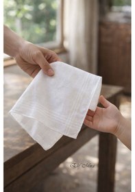 Resim Hepsine Rakip 12 Adet Pamuklu Ekonomik Paket Çok Amaçlı Beyaz Kare Mendil 28x28 Cm Beyaz 